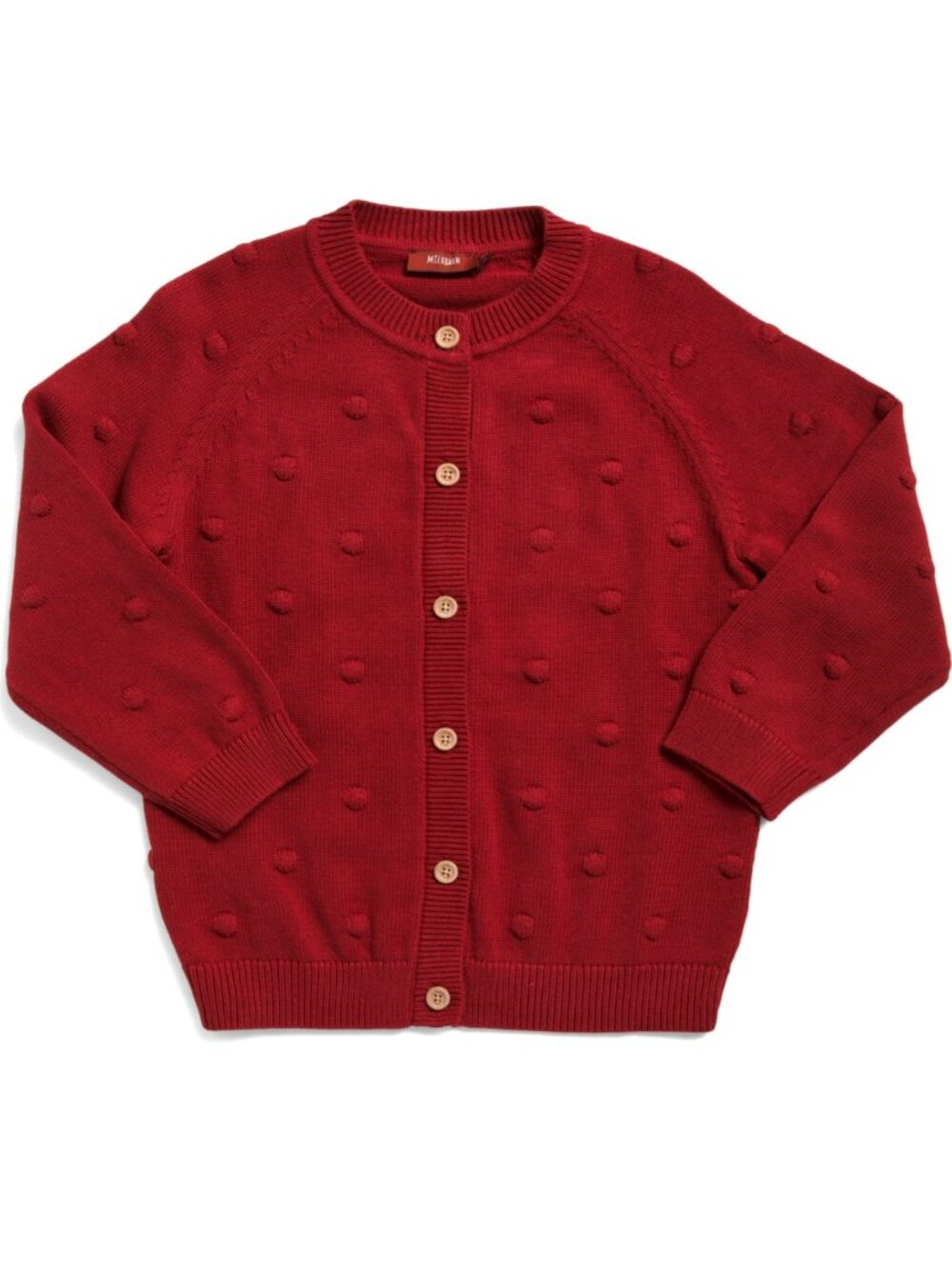 NWT Milkbarn Organic Cotton Popcorn Knit Cardigan — Wine Red — Size 2T/3T